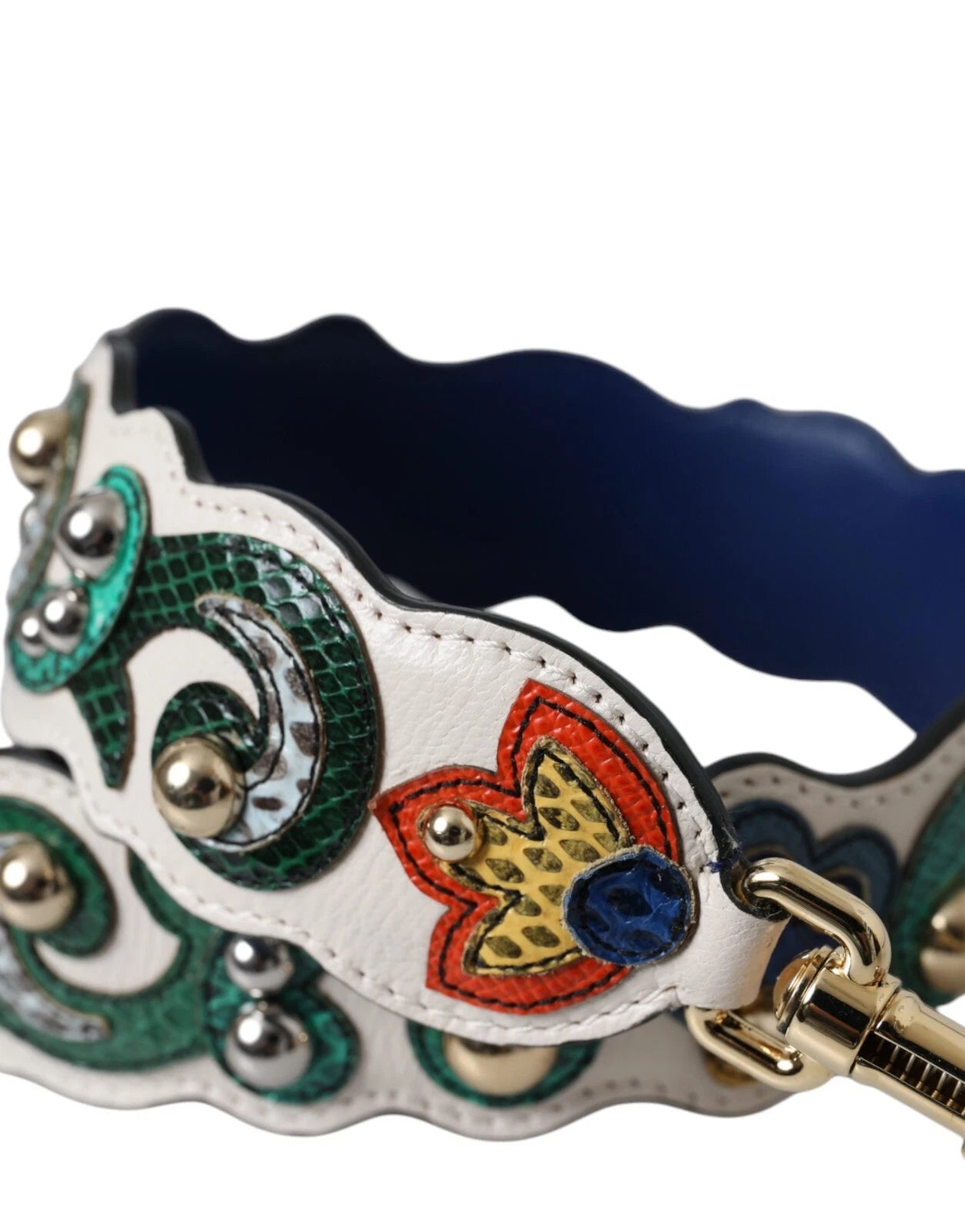 Ceinture de sac à main en cuir blanc Dolce &amp; Gabbana, accessoire bandoulière