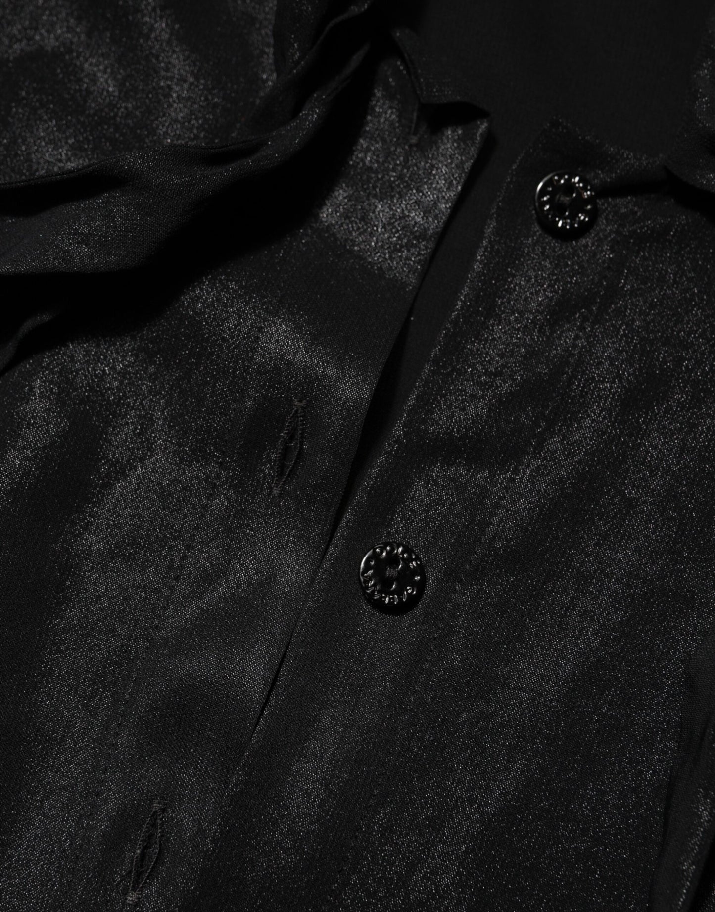 Chemisier à manches longues et col noué en viscose noire Dolce &amp; Gabbana