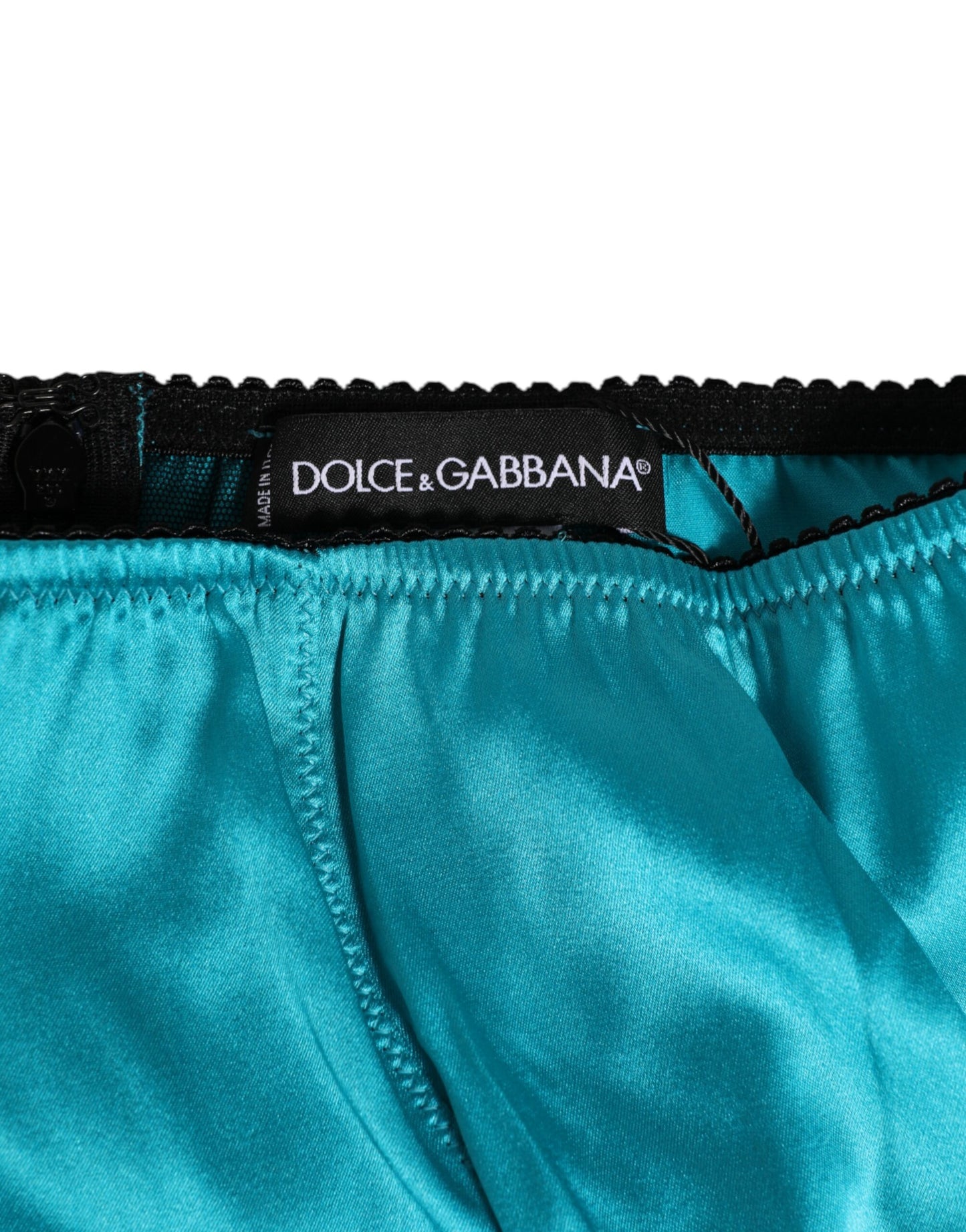 Culotte taille haute en satin vert aqua Dolce &amp; Gabbana