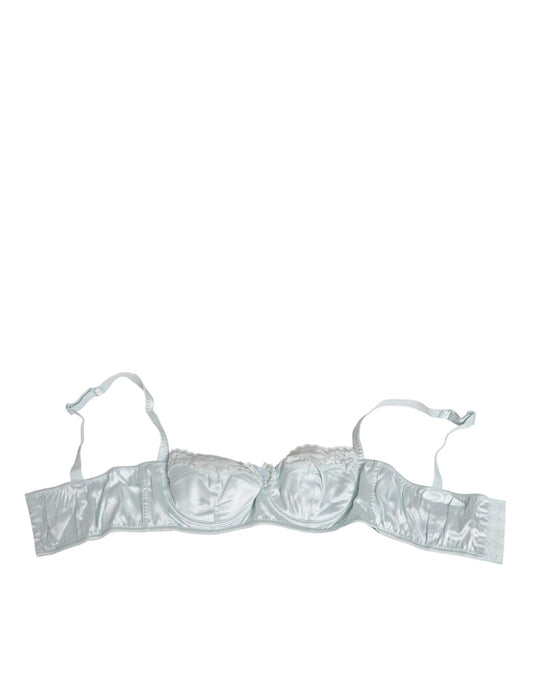 Sous-vêtements balconnets semi-rembourrés en soie bleu clair Dolce &amp; Gabbana
