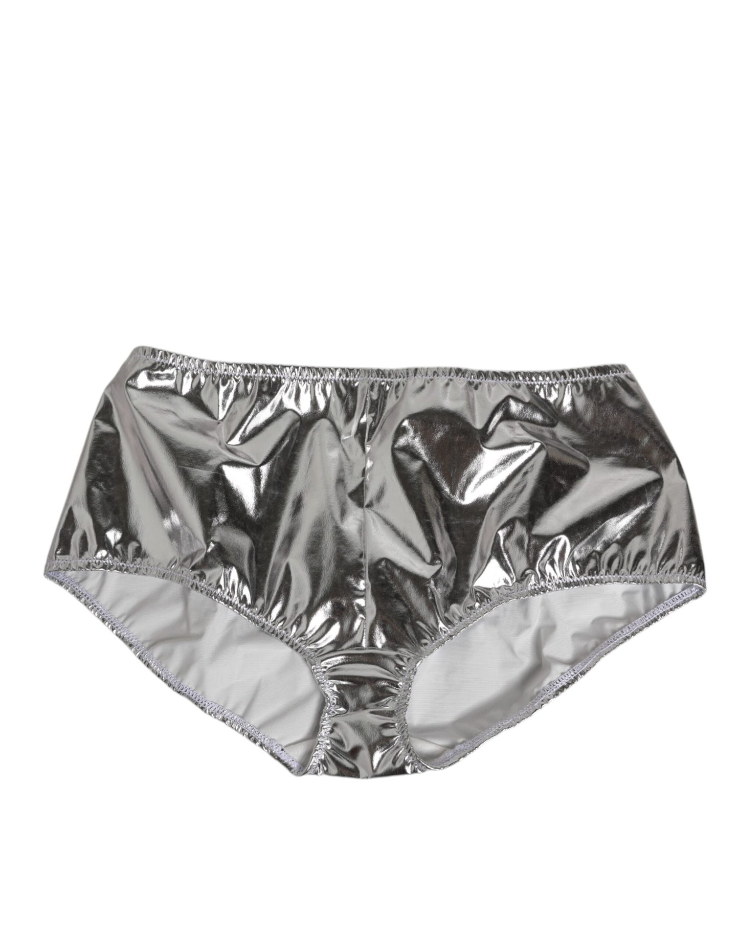 Dolce & Gabbana Silver Metallic High Waist Bikini Bottom Women  Underwear