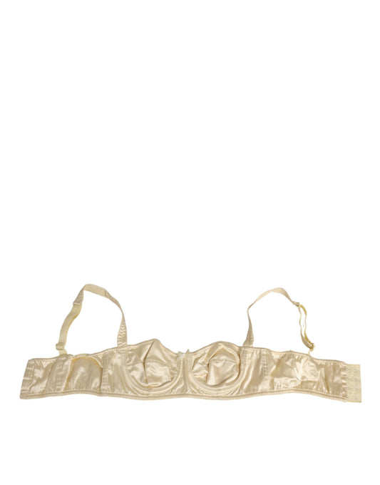 Soutien-gorge balconnet Dolce &amp; Gabbana en satin crème mélangé