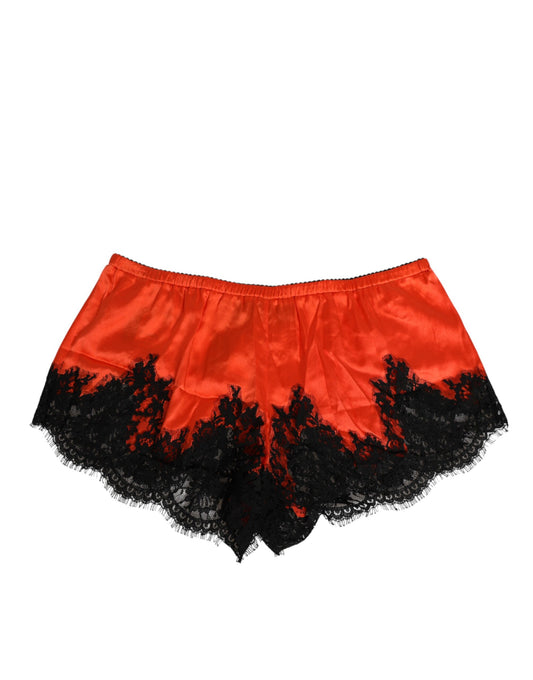 Sous-vêtements short en satin de soie rouge Dolce &amp; Gabbana