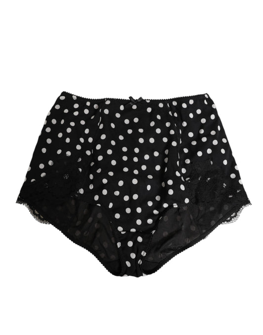 Culotte en soie à pois noirs et blancs Dolce &amp; Gabbana