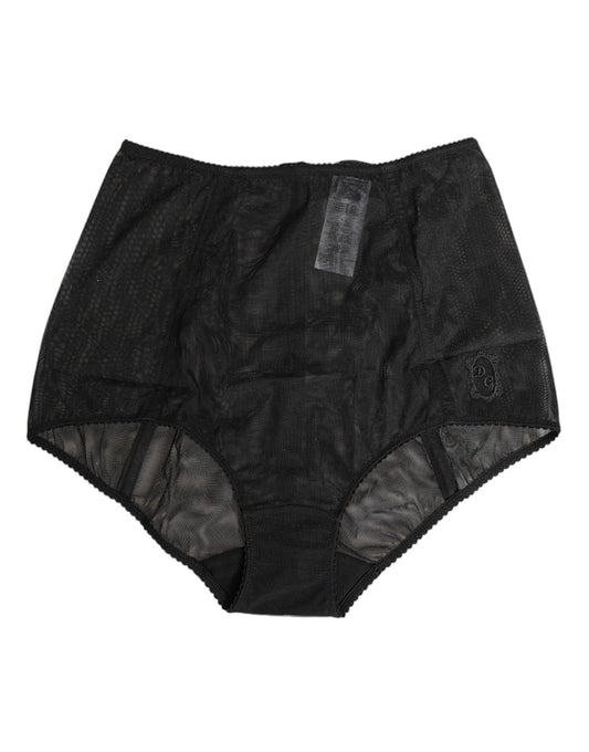 Sous-vêtements gainants noirs taille haute en maille transparente Dolce &amp; Gabbana