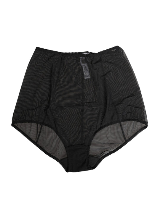 Sous-vêtements gainants noirs taille haute en maille transparente Dolce &amp; Gabbana