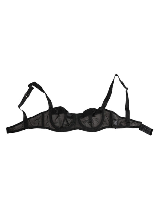 Soutien-gorge à armatures en maille transparente noire Dolce &amp; Gabbana