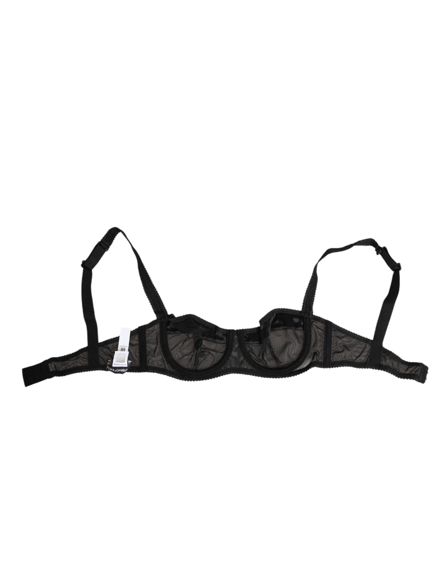 Soutien-gorge à armatures en maille transparente noire Dolce &amp; Gabbana