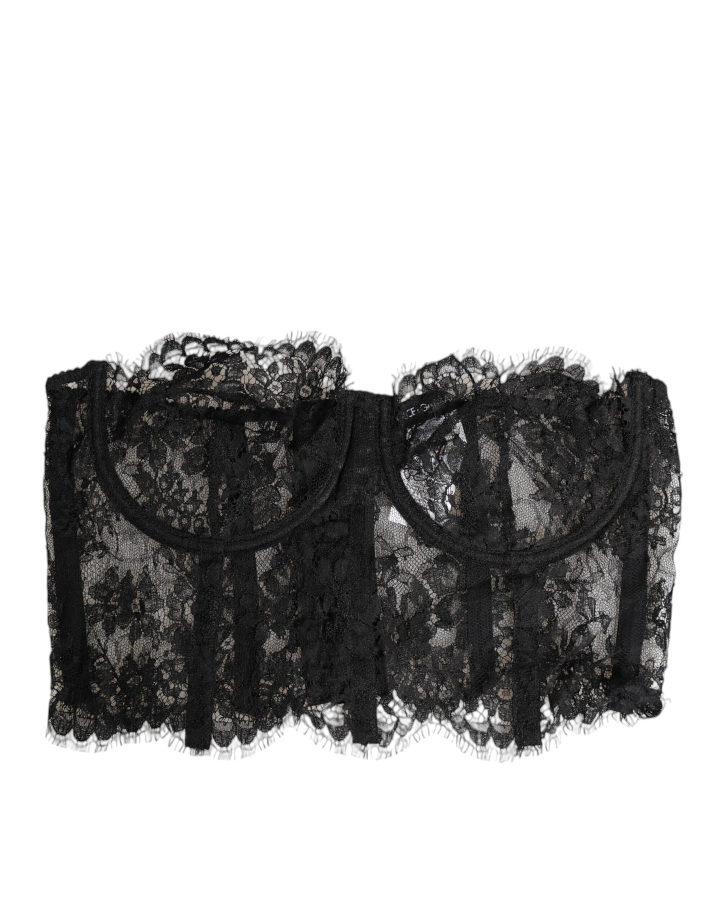 Dolce &amp; Gabbana - Bustier en dentelle florale noire - Sous-vêtements