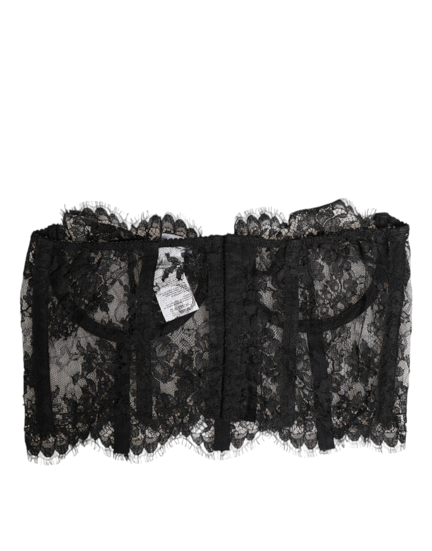 Dolce &amp; Gabbana - Bustier en dentelle florale noire - Sous-vêtements