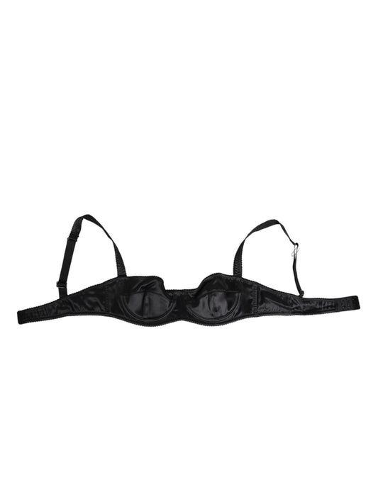 Soutien-gorge à armatures en satin noir Dolce &amp; Gabbana Lingerie IT2 Sous-vêtements