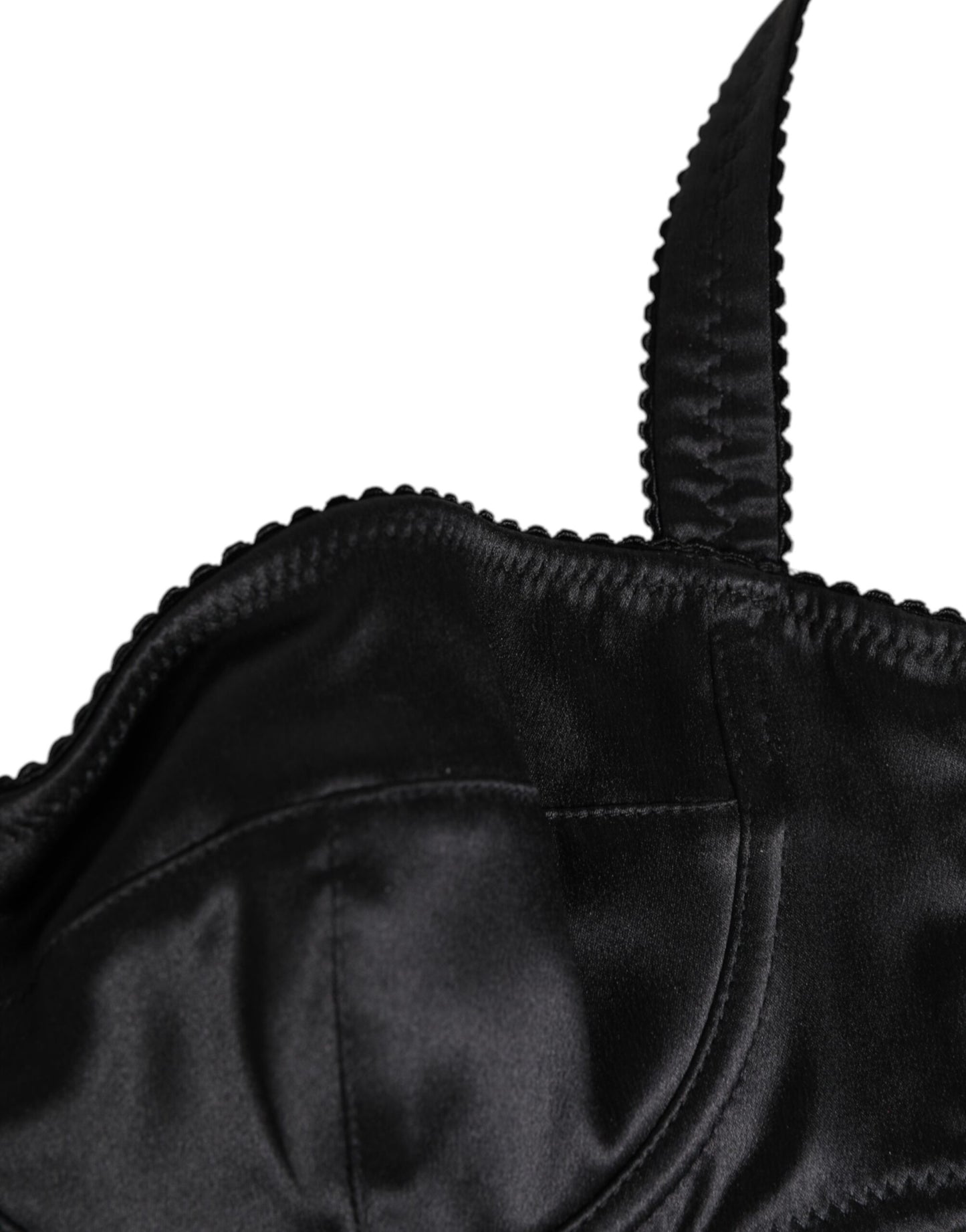 Soutien-gorge à armatures en satin noir Dolce &amp; Gabbana Lingerie IT2 Sous-vêtements
