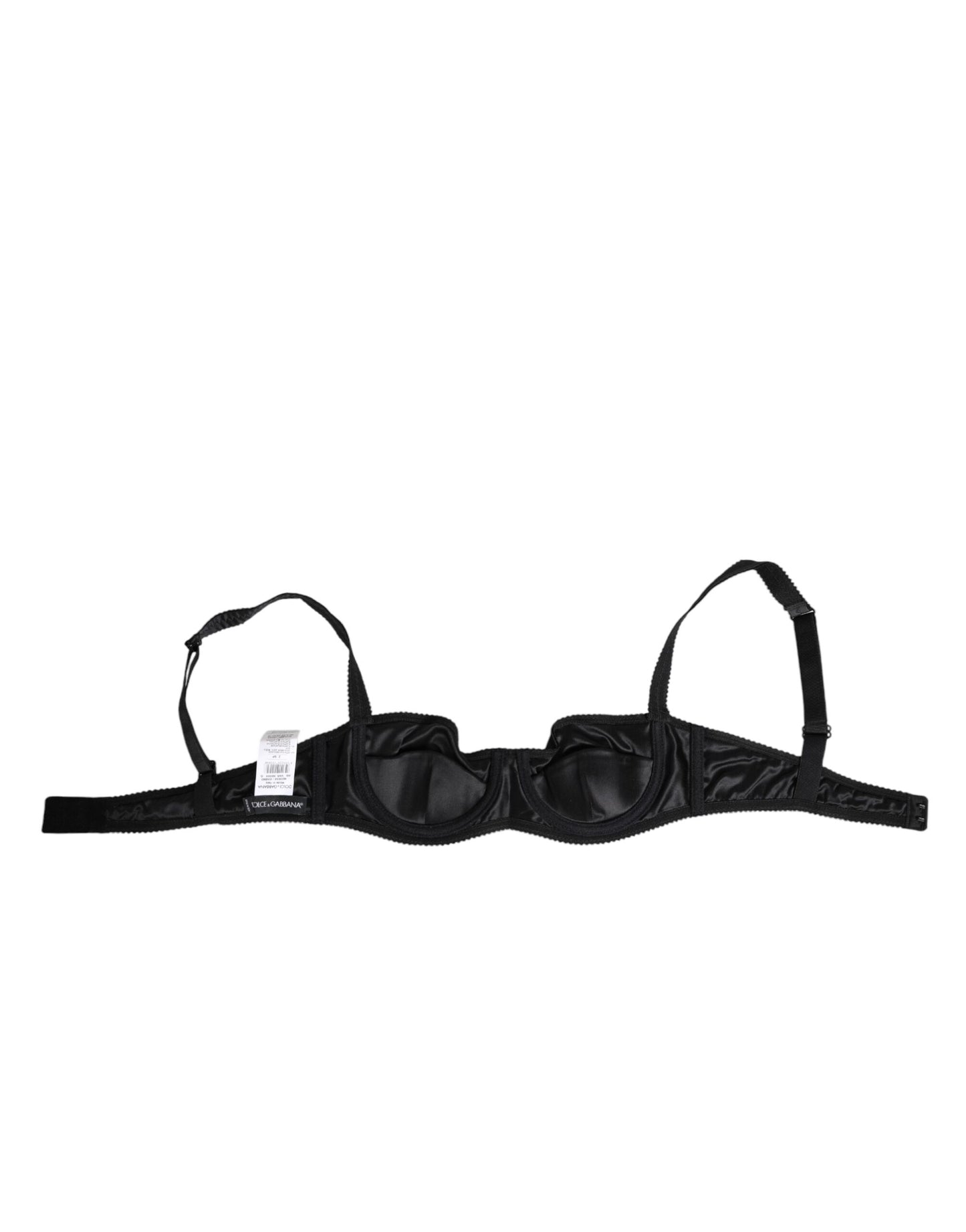 Soutien-gorge à armatures en satin noir Dolce &amp; Gabbana Lingerie IT2 Sous-vêtements