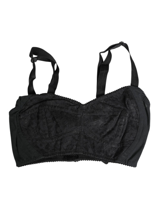 Soutien-gorge bustier en nylon extensible noir Dolce &amp; Gabbana