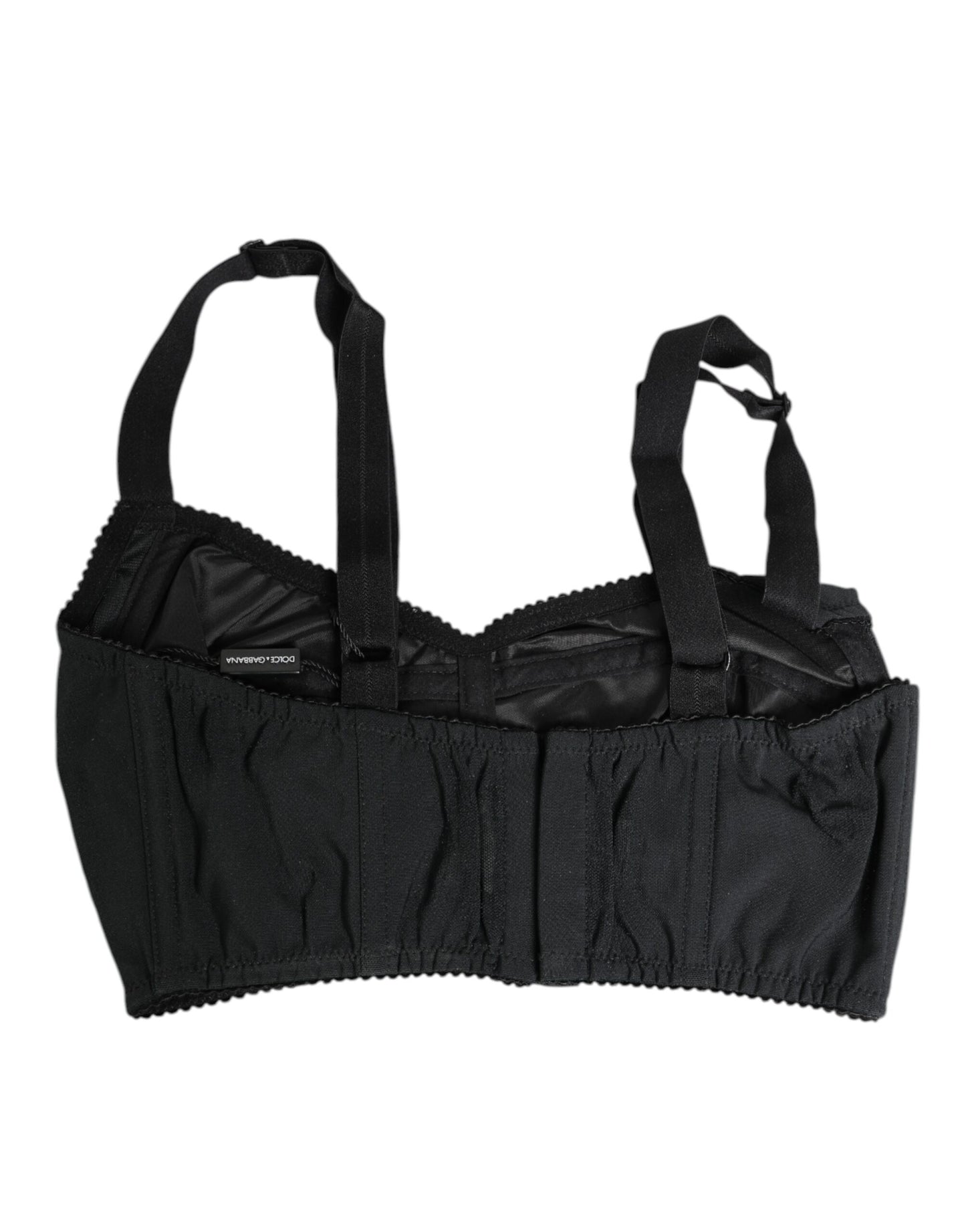 Soutien-gorge bustier en nylon extensible noir Dolce &amp; Gabbana
