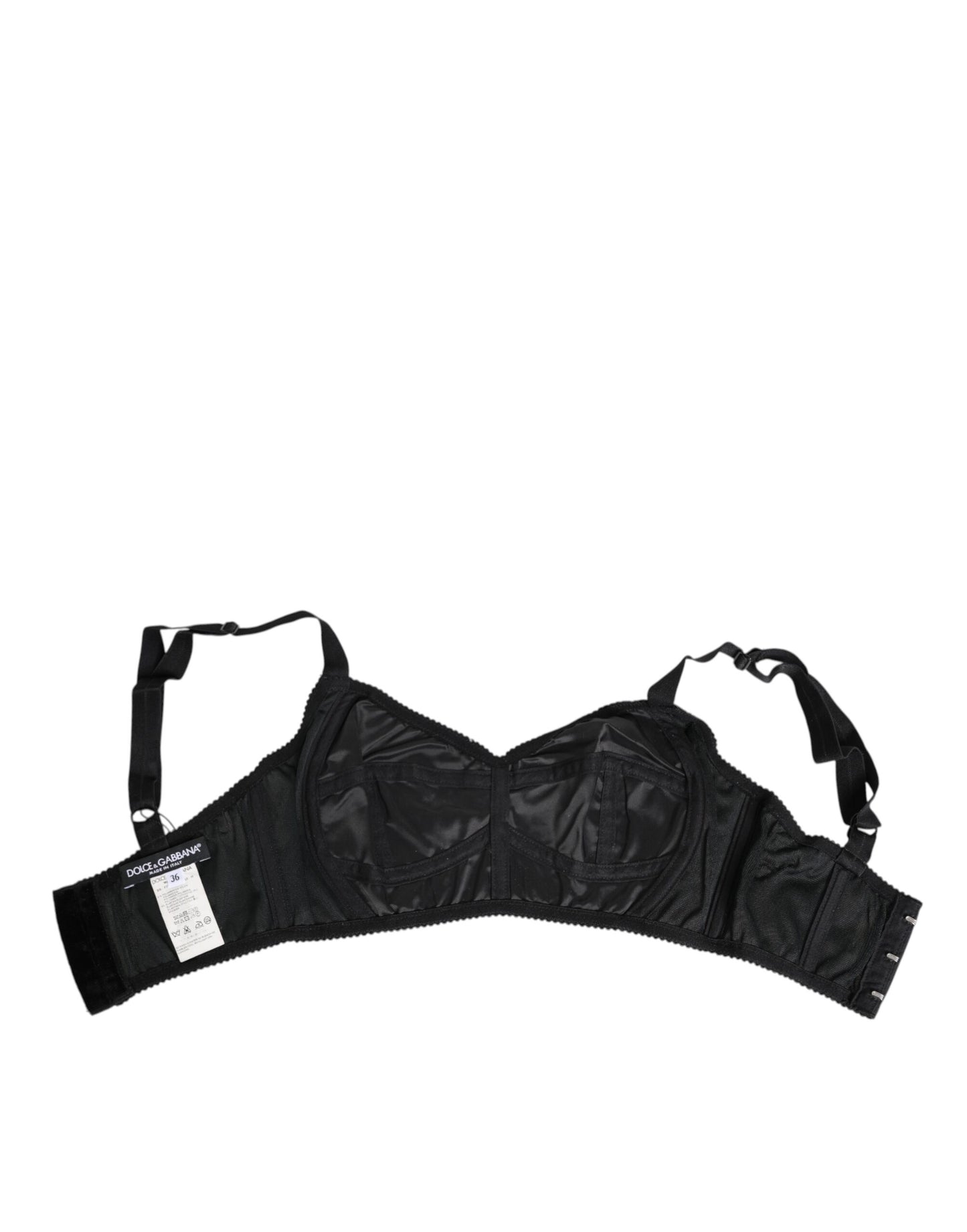 Soutien-gorge bustier en nylon extensible noir Dolce &amp; Gabbana