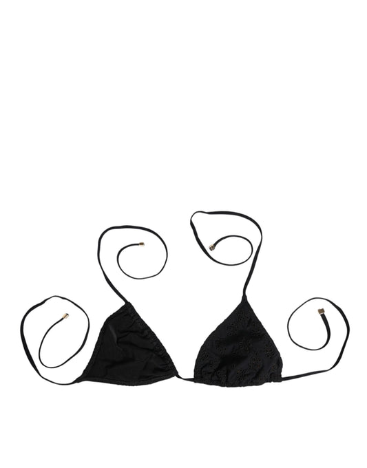 Maillot de bain triangle brodé noir Dolce &amp; Gabbana