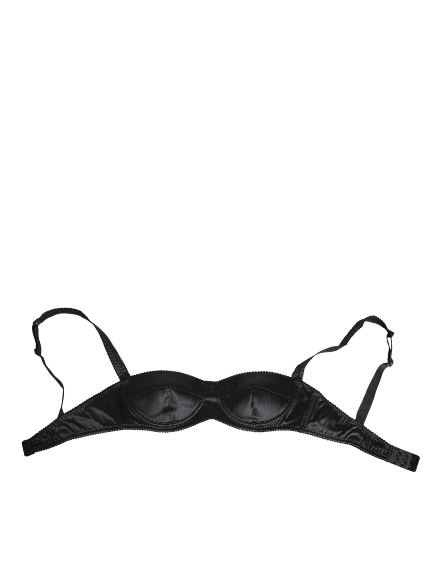 Soutien-gorge sans armatures en satin de soie noir Dolce &amp; Gabbana