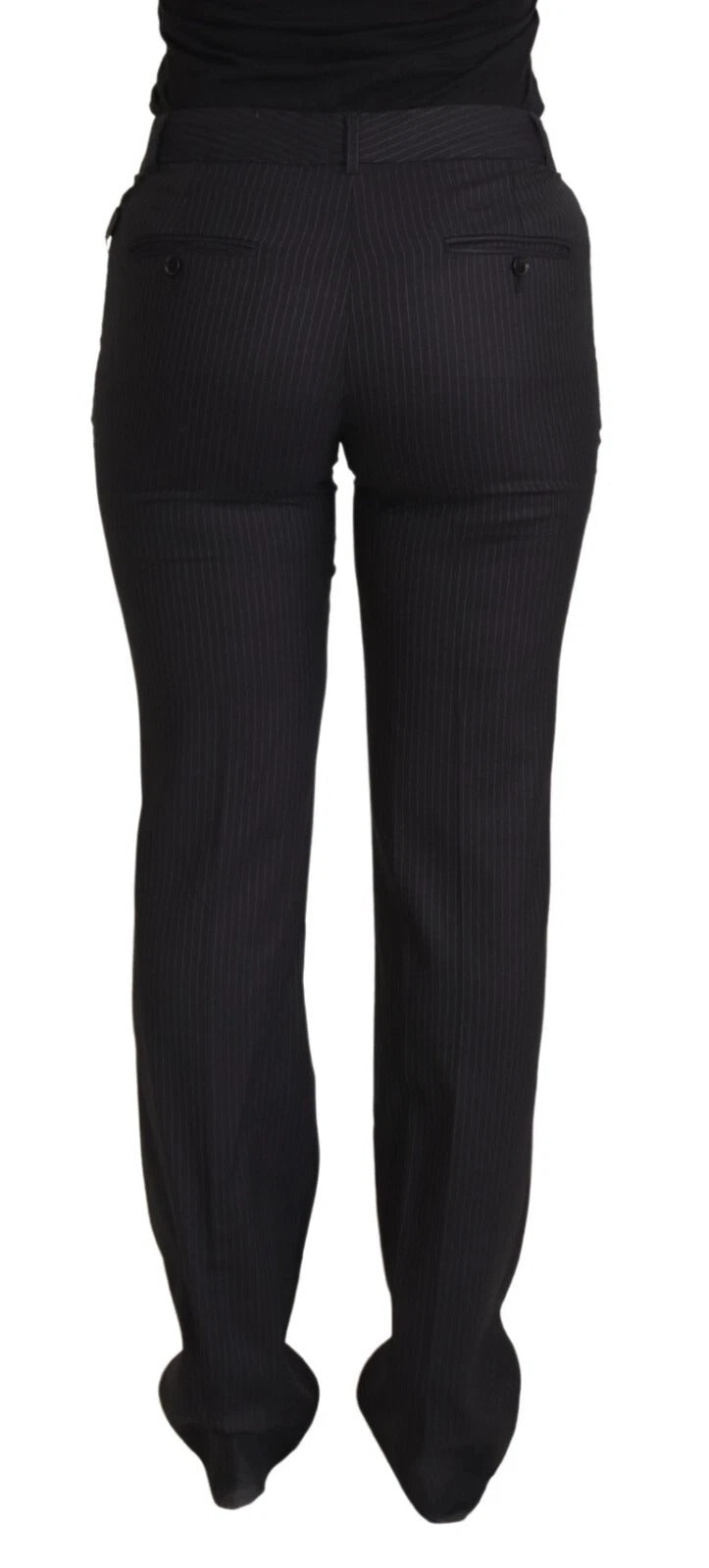 Pantalon taille moyenne à rayures noires Dolce &amp; Gabbana