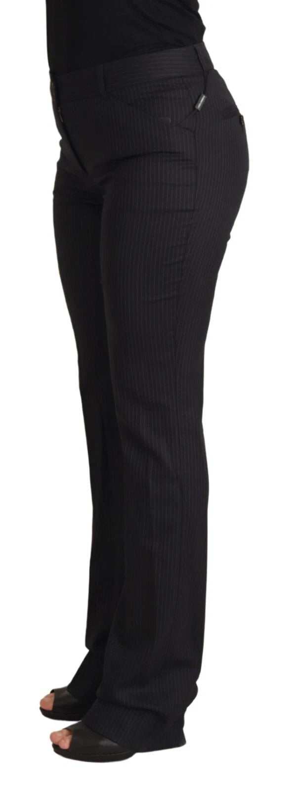 Pantalon taille moyenne à rayures noires Dolce &amp; Gabbana
