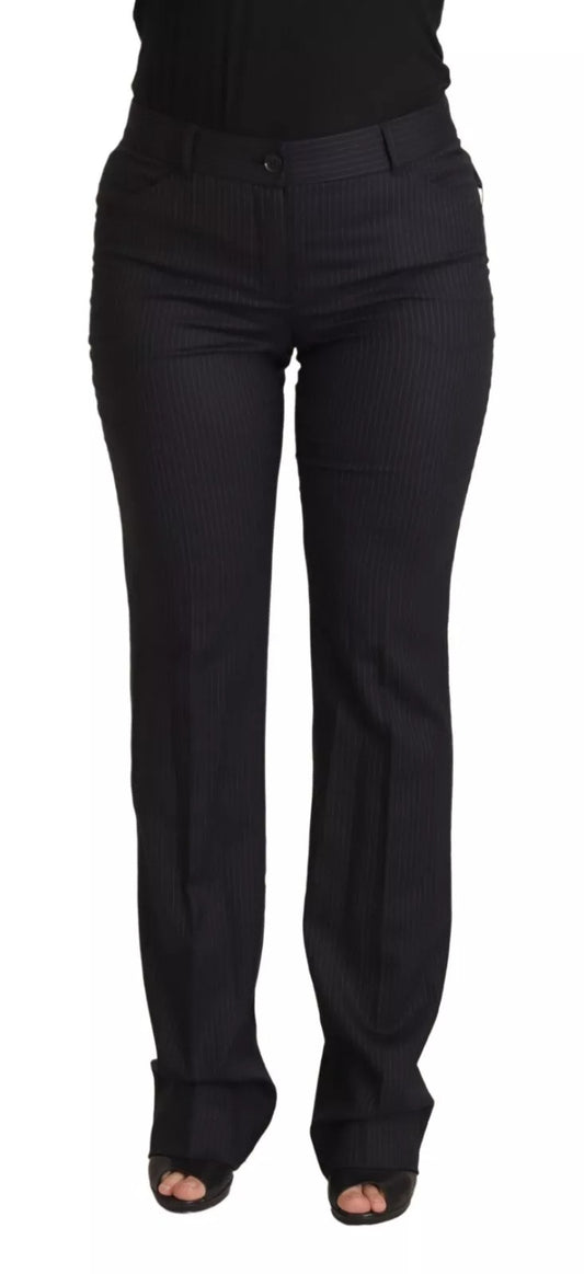 Pantalon taille moyenne à rayures noires Dolce &amp; Gabbana