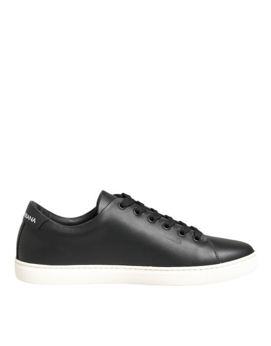 Baskets Dolce &amp; Gabbana en cuir noir et blanc avec cœur en cristal