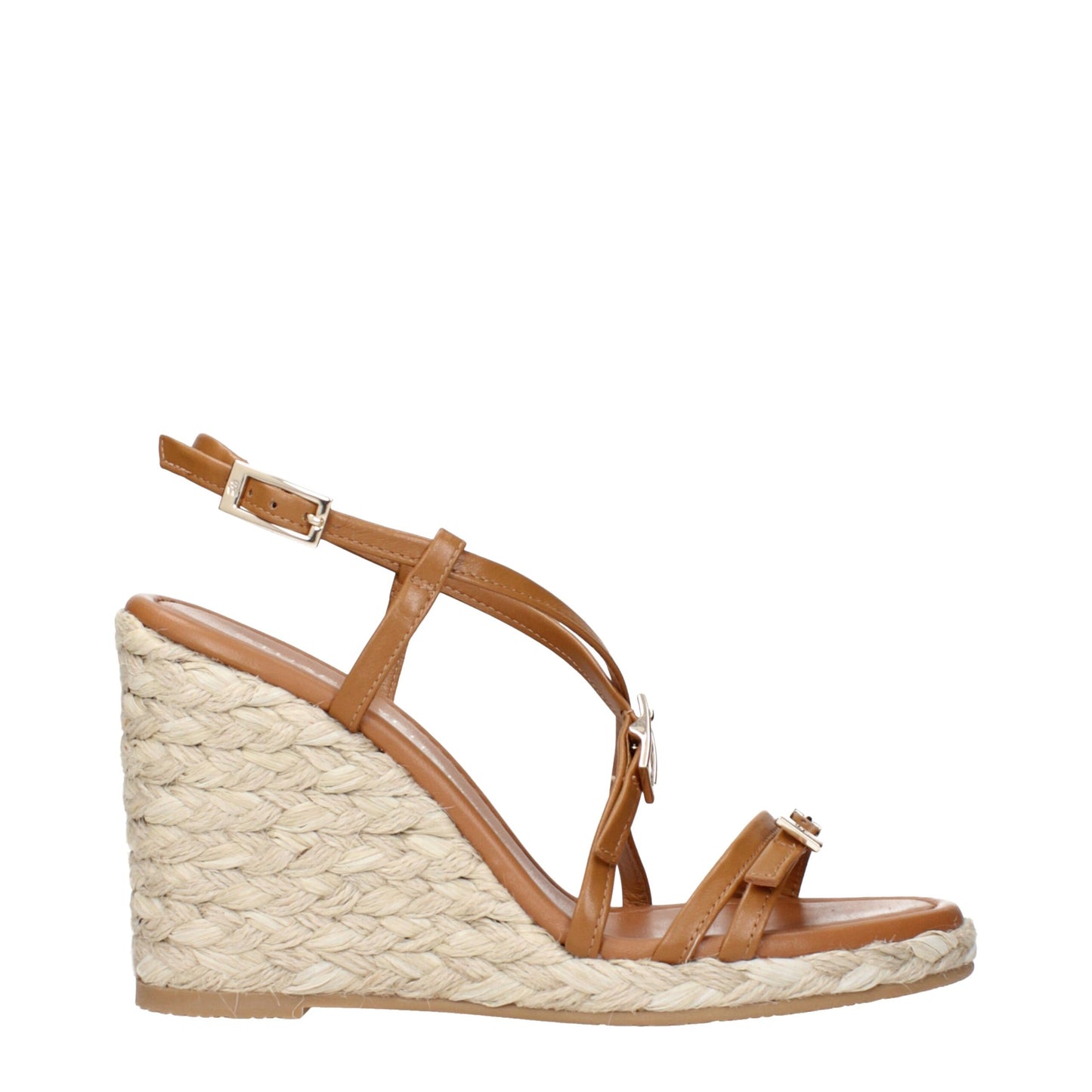 Stuart Weitzman Brown Leather Wedge Sandals