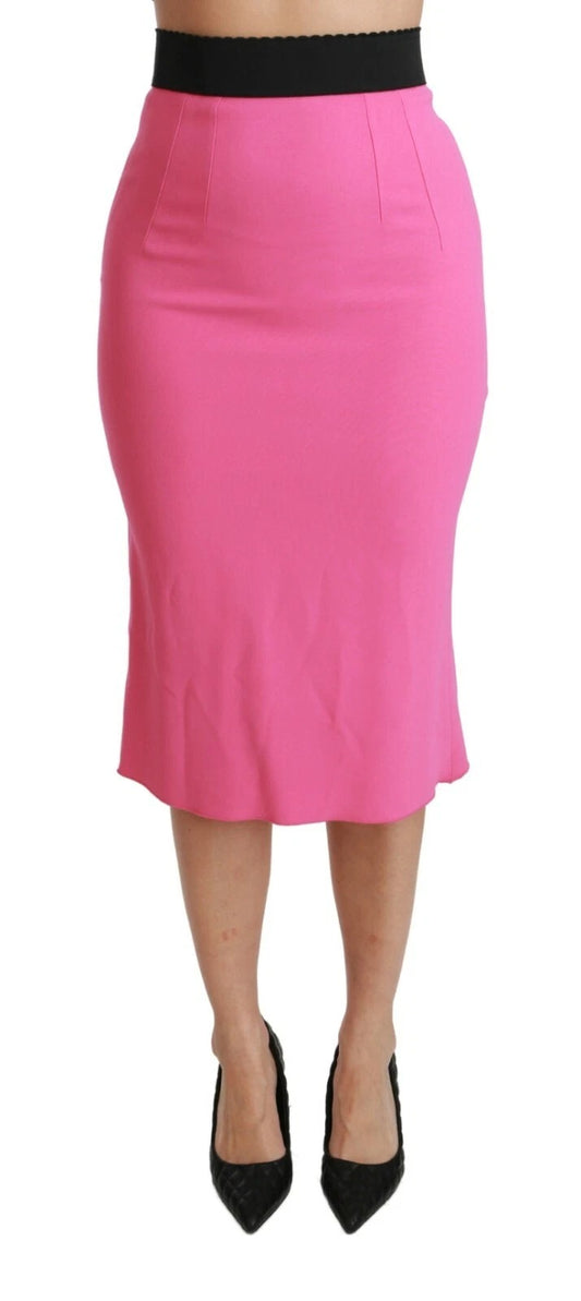 Dolce &amp; Gabbana – Rosa Midirock mit Bleistiftschnitt und hoher Taille