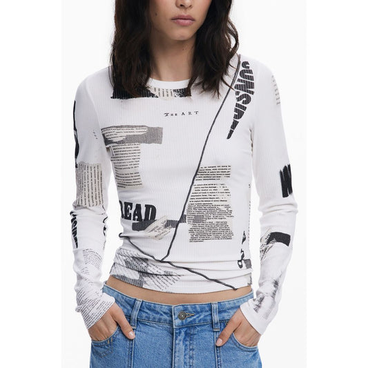 Haut blanc en élasthanne Desigual pour femme