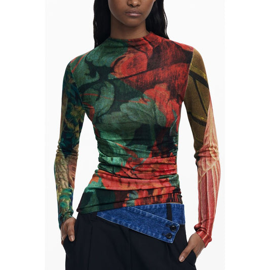 Pull Desigual en viscose verte pour femme