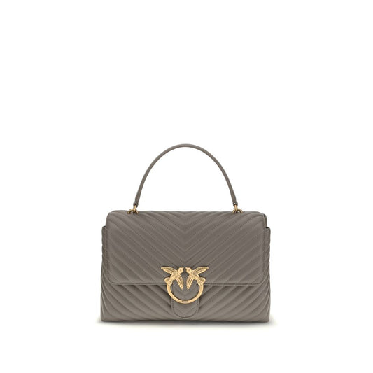 PINKO Gray Calf Leather Bos Taurus Handbag