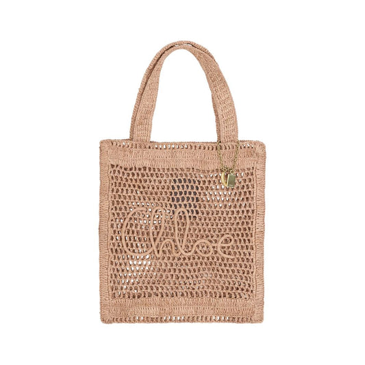 Chloé Brown Raffia Shoulder Bag