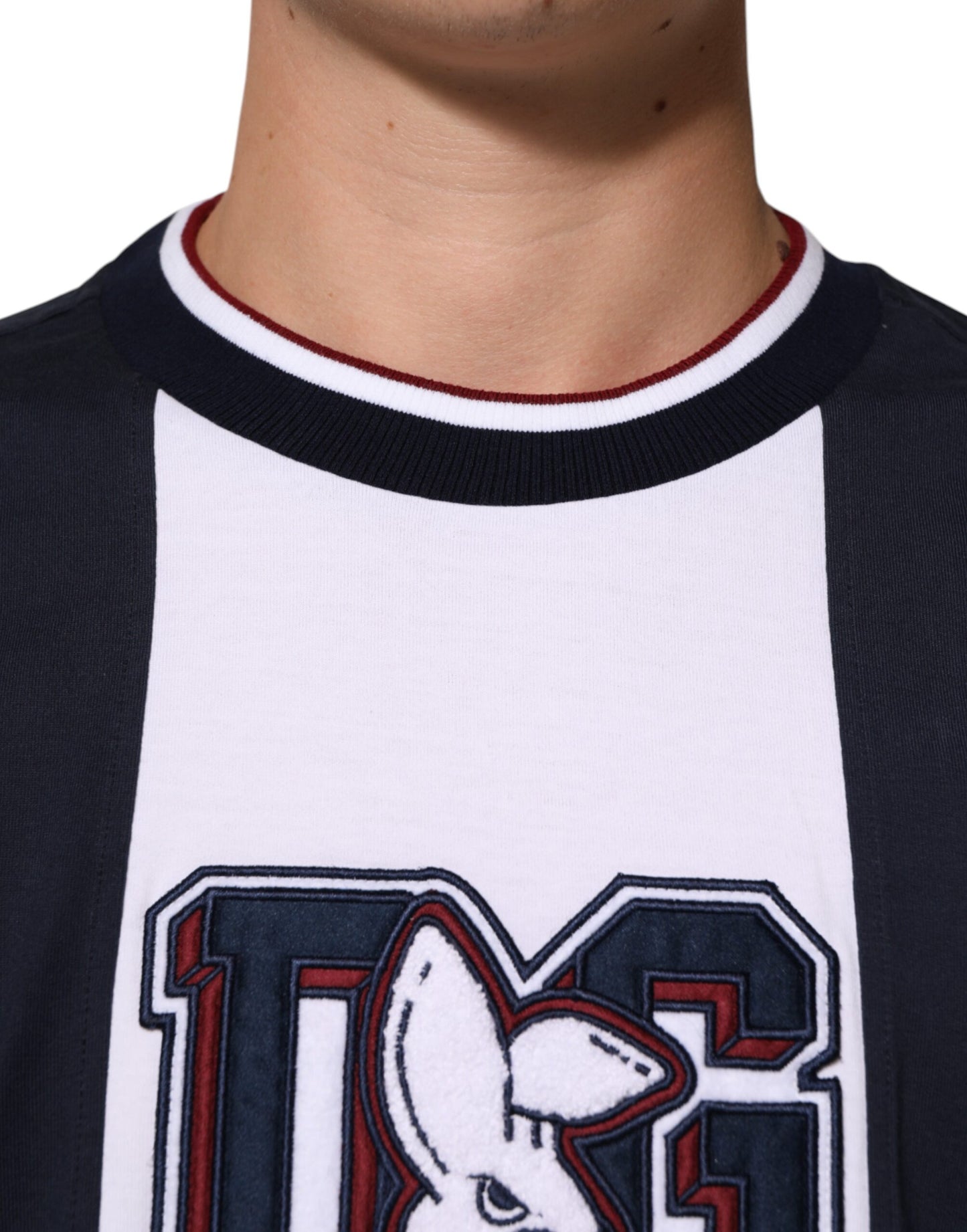 Dolce & Gabbana Multicolor Striped Cotton Men Crew Neck T-shirt