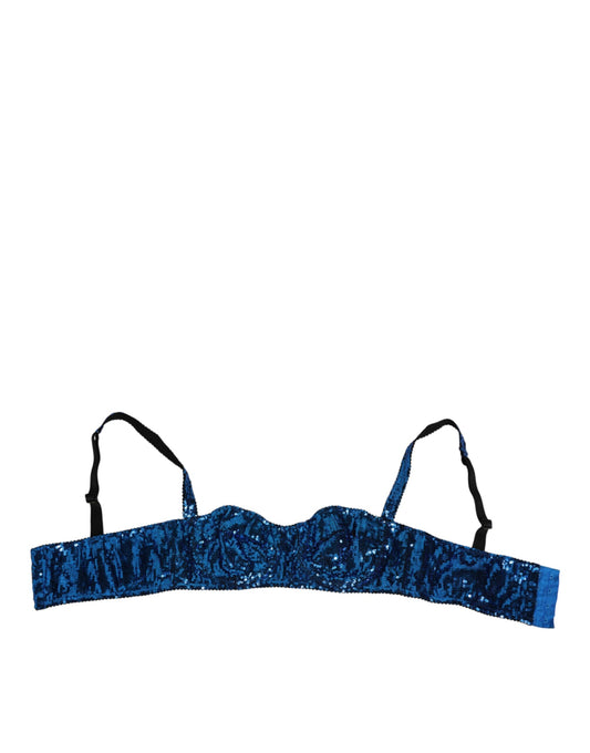 Soutien-gorge balconnet à sequins bleus Dolce &amp; Gabbana