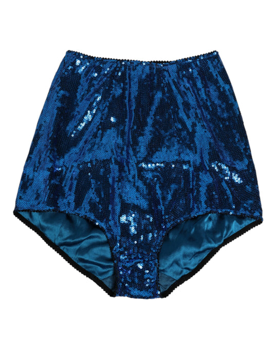 Sous-vêtement taille haute à paillettes bleues Dolce &amp; Gabbana