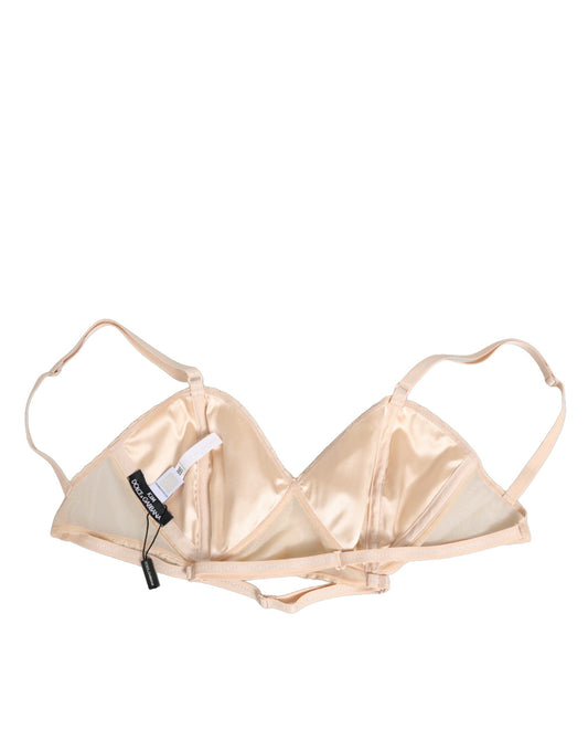 Soutien-gorge triangle en nylon beige Dolce &amp; Gabbana à bonnets souples