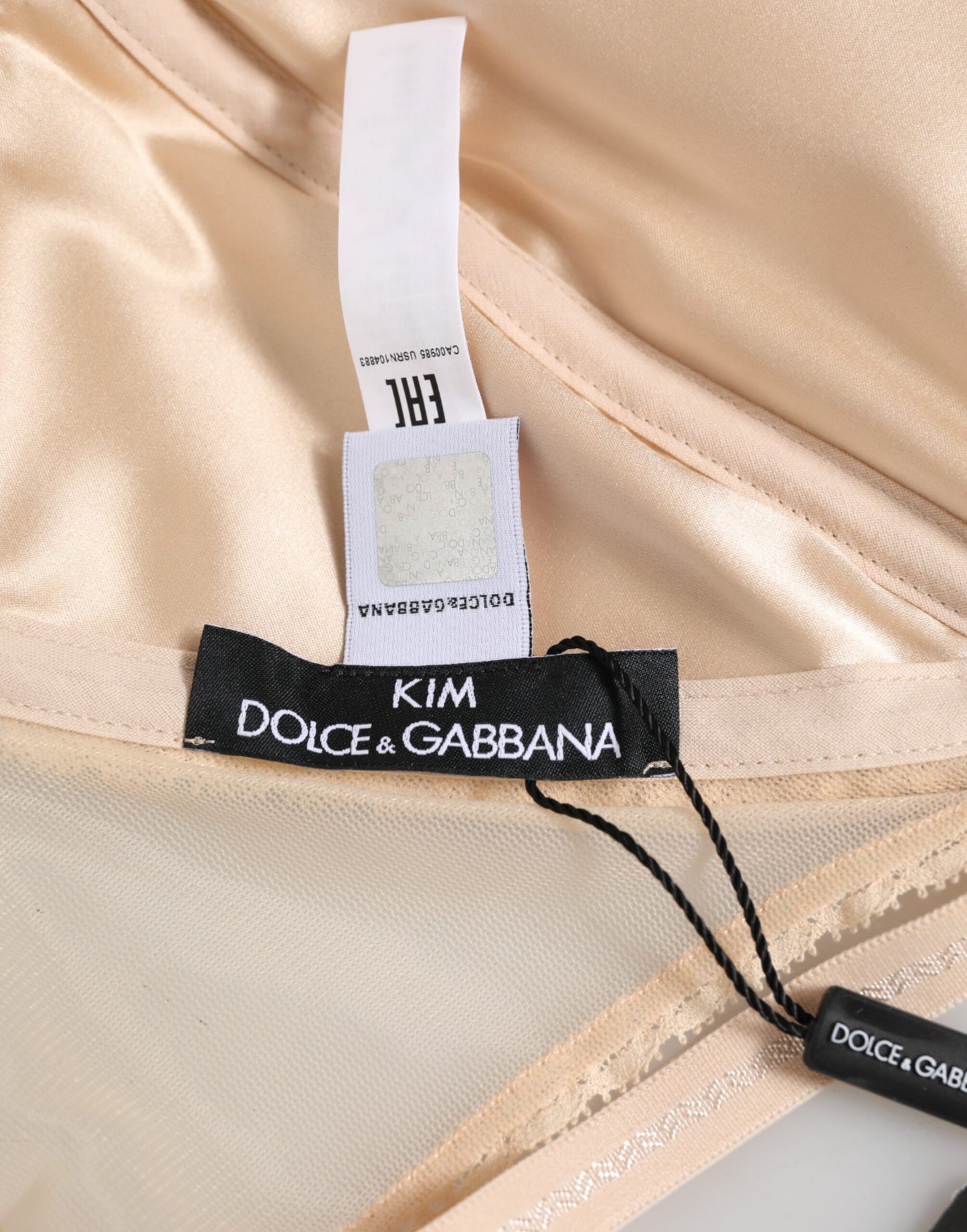 Soutien-gorge triangle en nylon beige Dolce &amp; Gabbana à bonnets souples