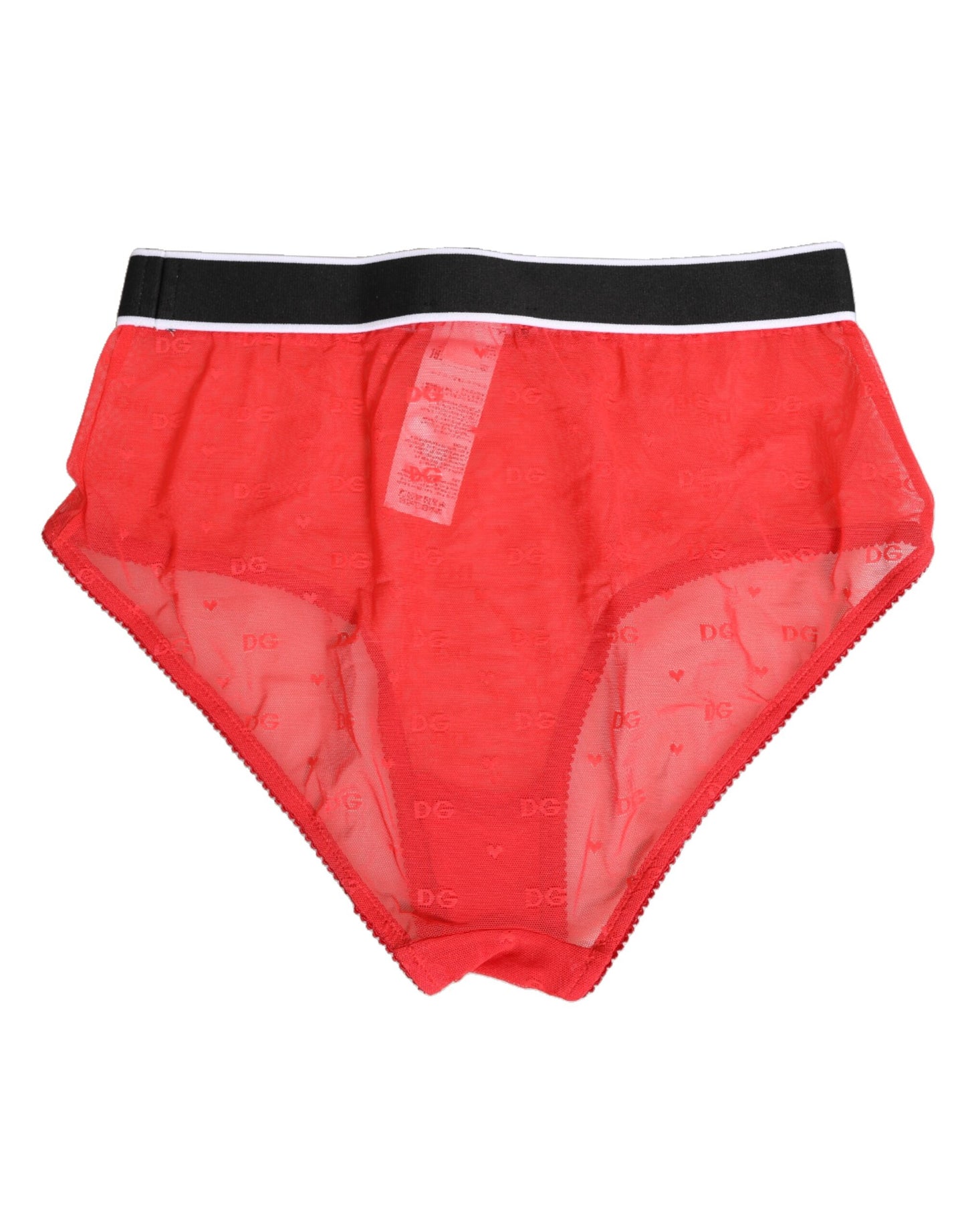 Culotte taille basse Dolce &amp; Gabbana en nylon rouge avec logo