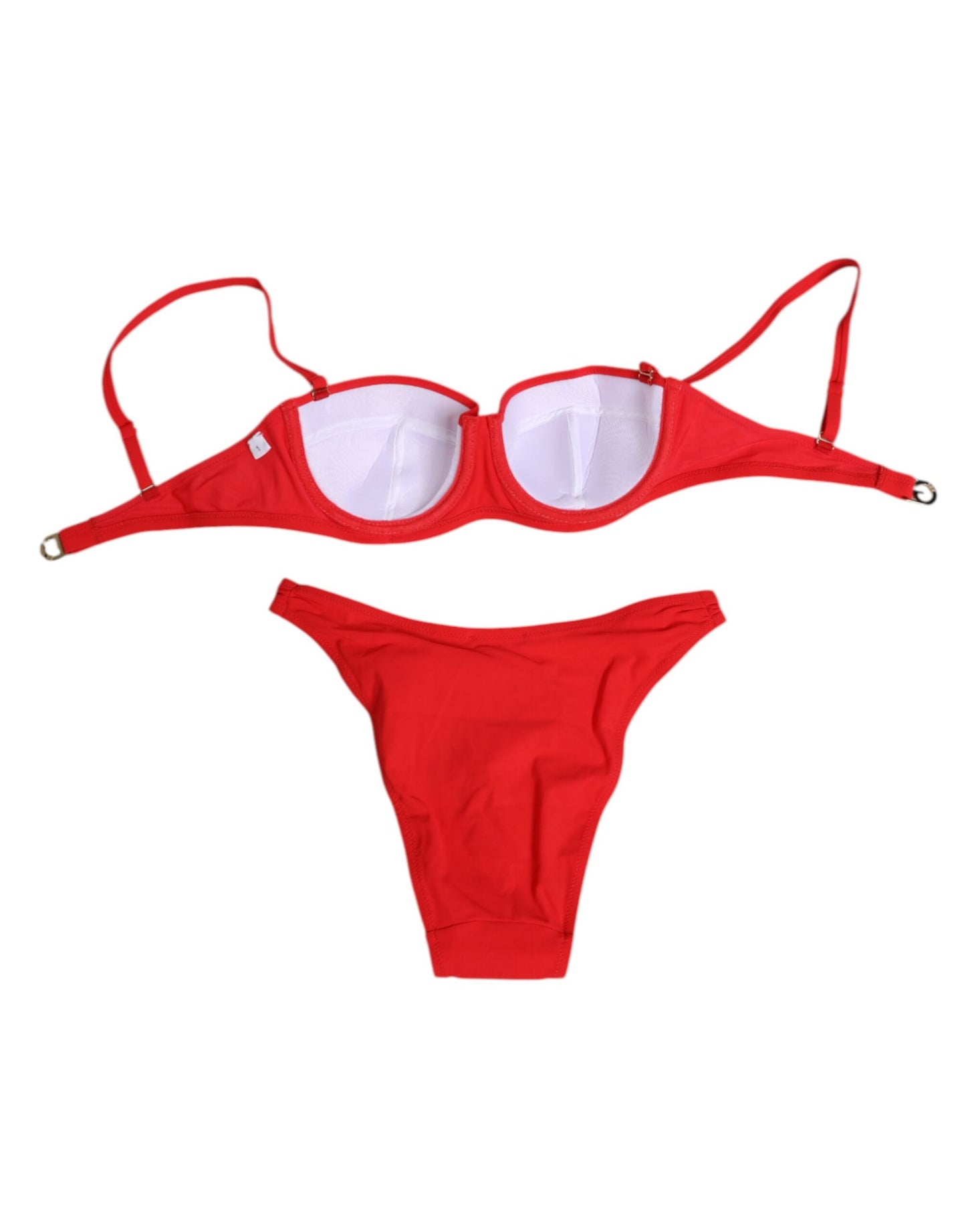 Maillot de bain 2 pièces Dolce &amp; Gabbana en nylon rouge, haut et bas