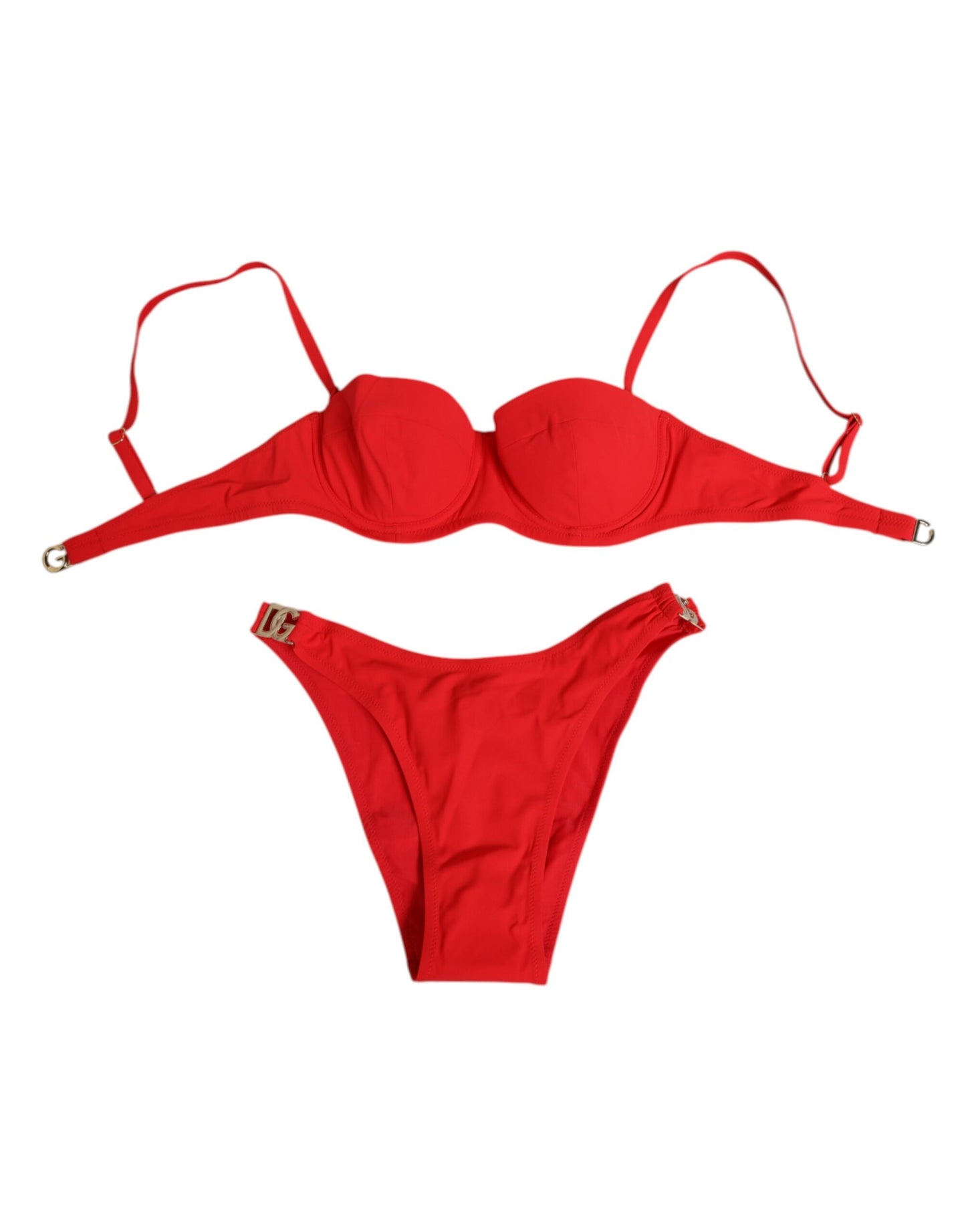 Maillot de bain 2 pièces Dolce &amp; Gabbana en nylon rouge, haut et bas