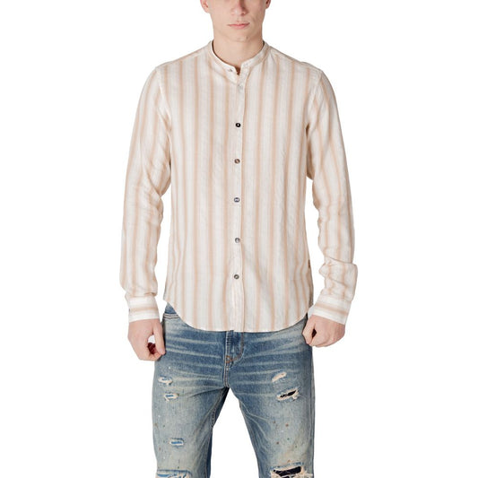 Gianni Lupo Beige Cotton Pattern Shirt