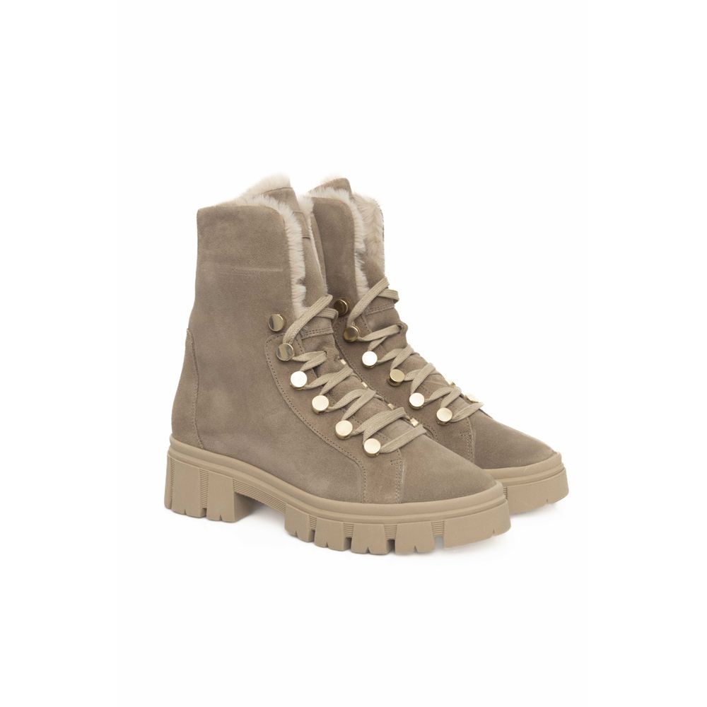 Cerruti 1881 Beige Leather Women Boot