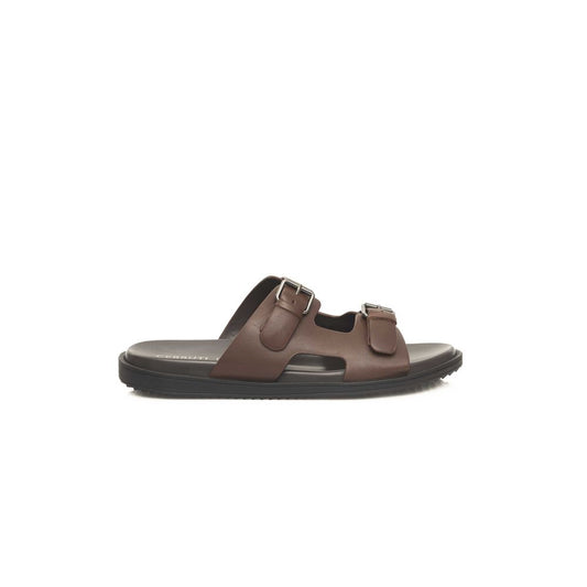 Cerruti 1881 Brown Cowhide Men Sandal