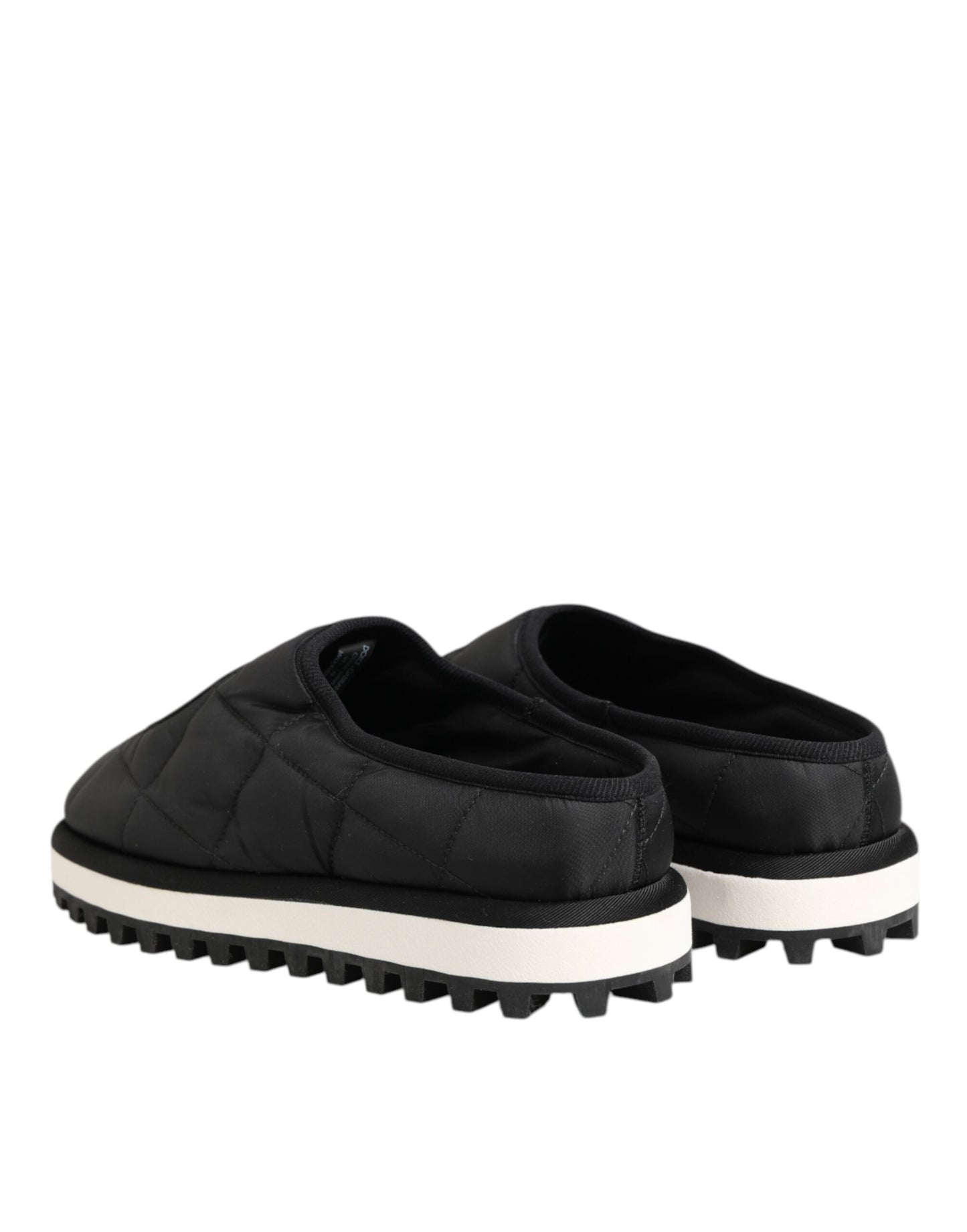 Dolce & Gabbana Black Nylon Low Top Slip On Sneaker Shoes
