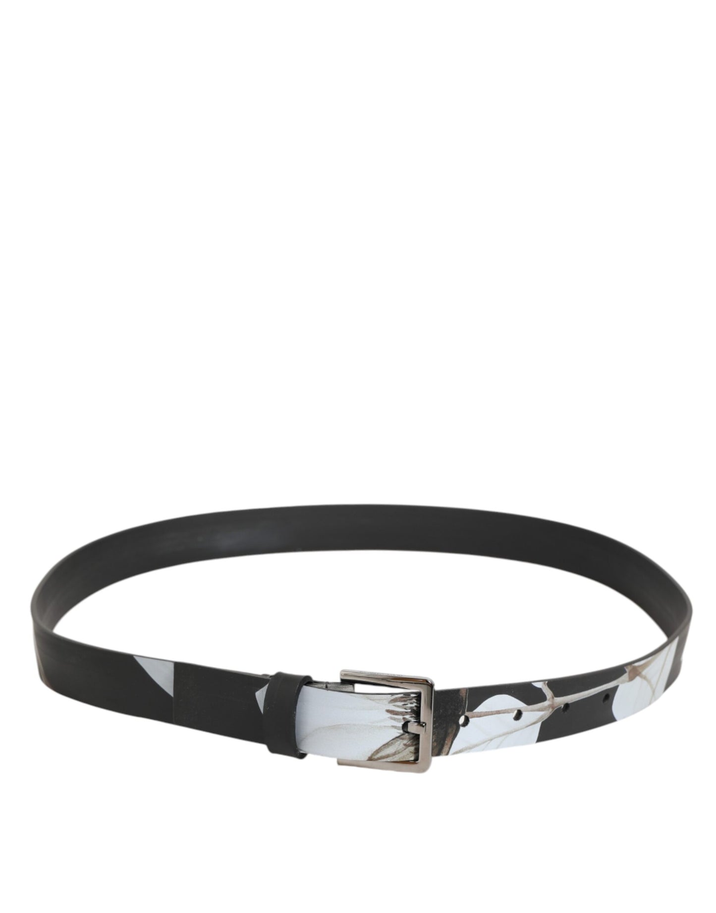 Dolce & Gabbana Multicolor PVC Floral Silver Buckle Men Belt
