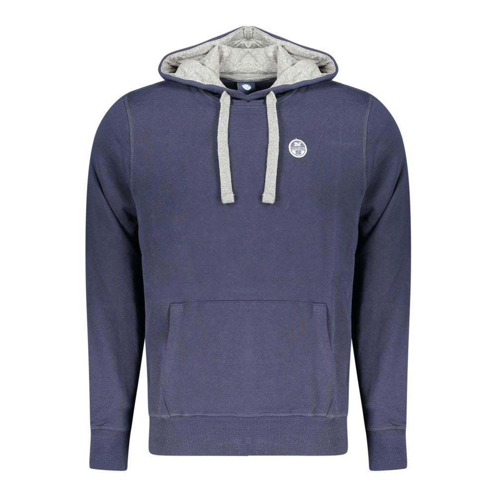 North Sails Blue Cotton Men's Hooded Sweatshirt