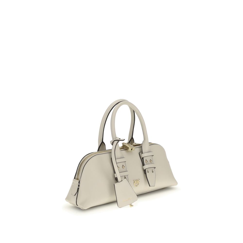 PINKO White Calf Leather Bos Taurus Shoulder Bag
