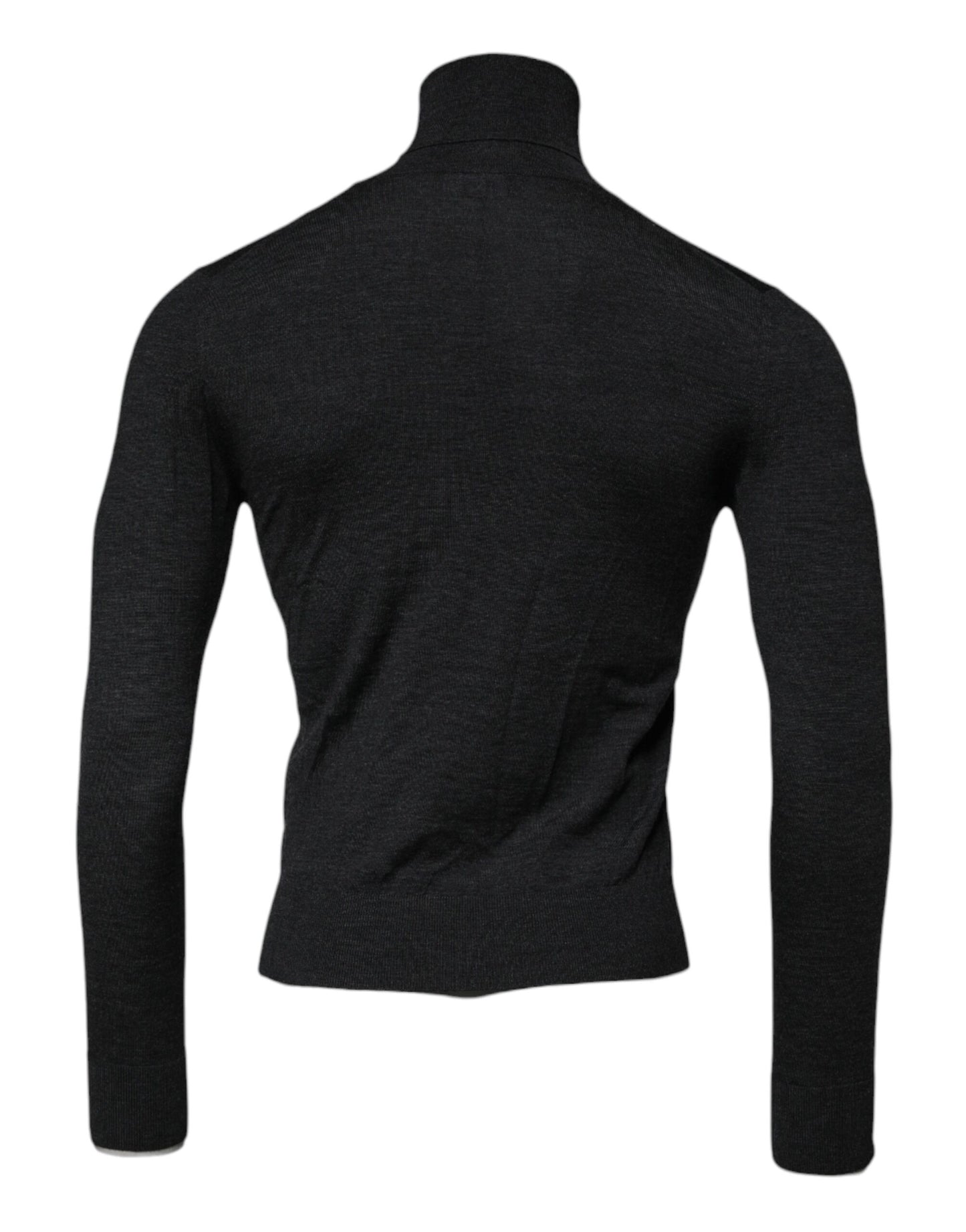 Dolce & Gabbana Black Wool Turtle Neck Men Pullover Sweater