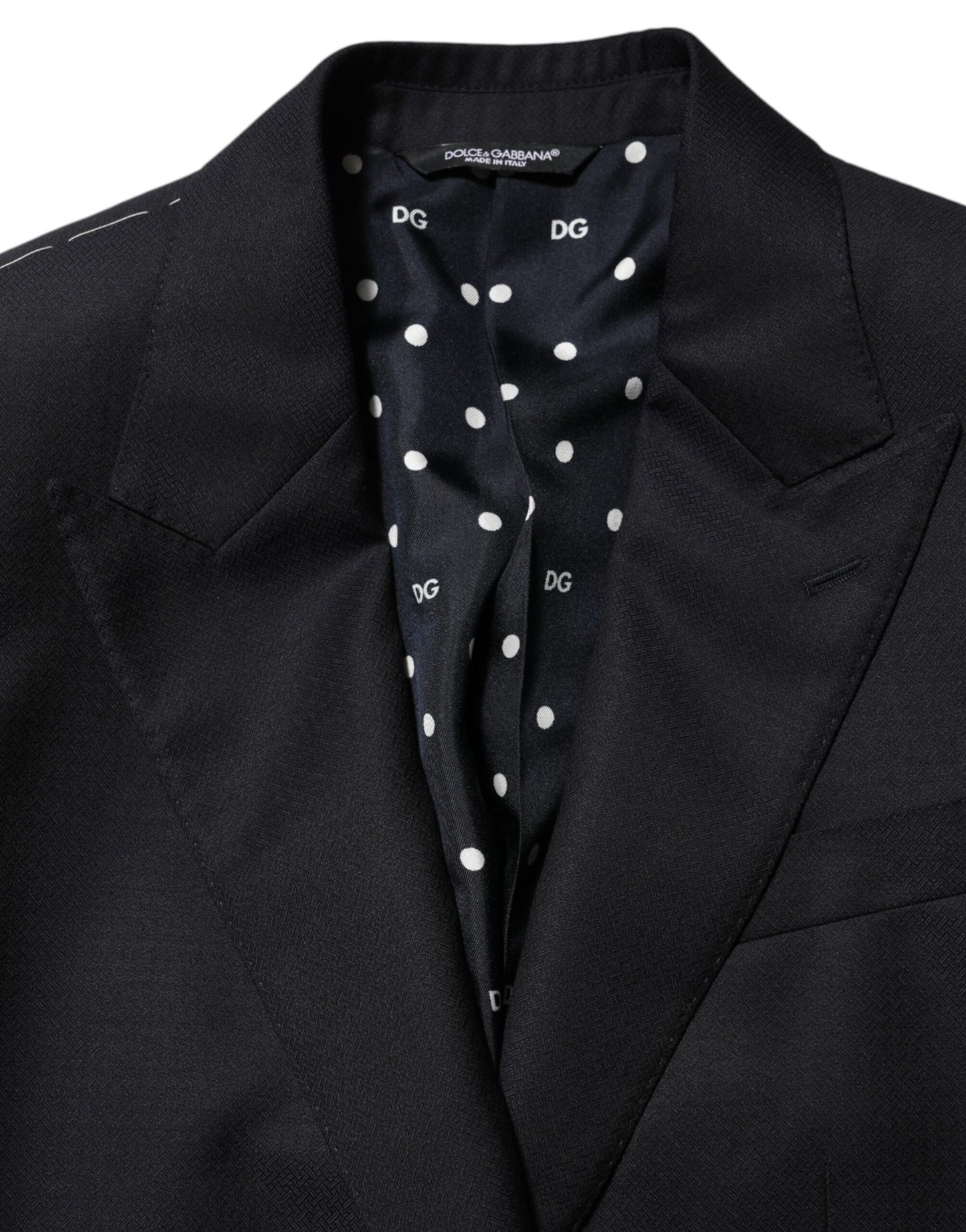 Dolce & Gabbana Black Wool NAPOLI 2 Button Men Suit Blazer