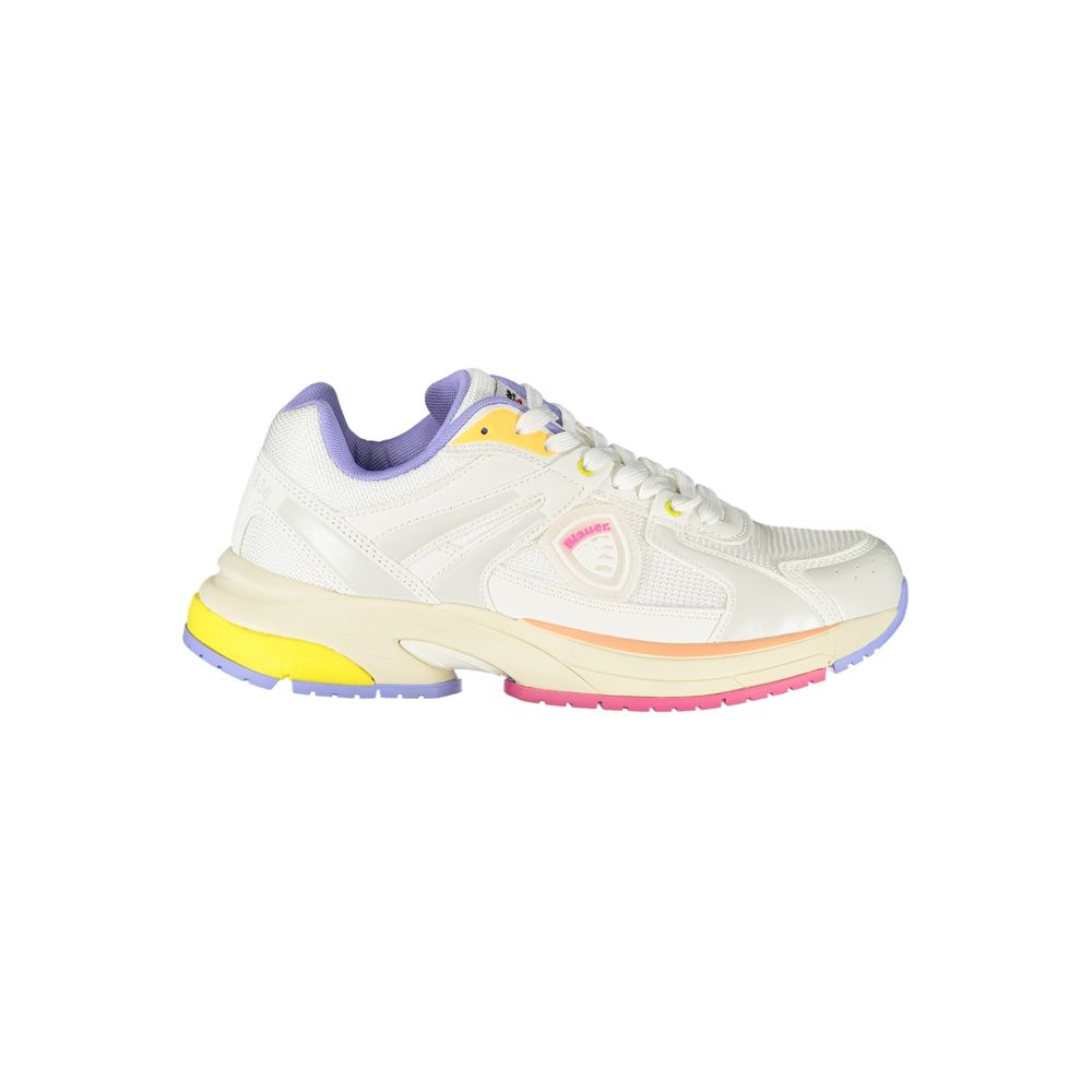 Blauer White Polyester Sneaker